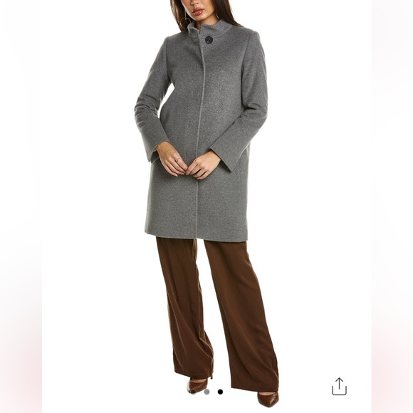 Cinzia Rocca Icons Medium Weight Wool & Cashmere-Blend Coat in Gray, Size 8, NWT - Picture 3 of 17
